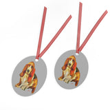 Basset Hound "Lautrec' Metal Ornaments