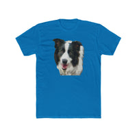 Border Collie 'Archie' Men's Fitted Cotton Crew Tee