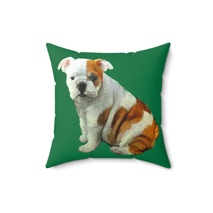 English Bulldog 'Bugsy' Spun Polyester Throw Pillow