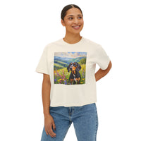 Black & Tan Coonhound Women's Oversized Boxy Tee