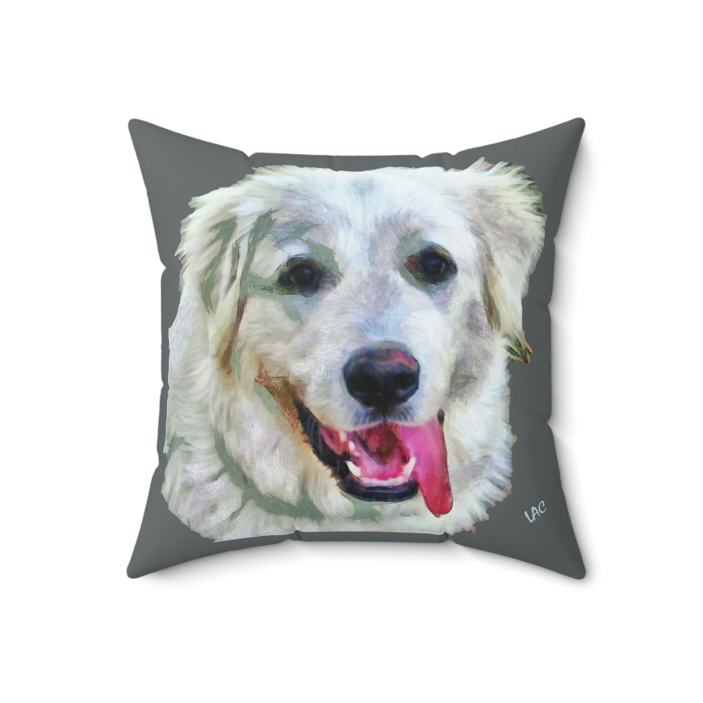 Great Pyrenees Spun Polyester Throw Pillow