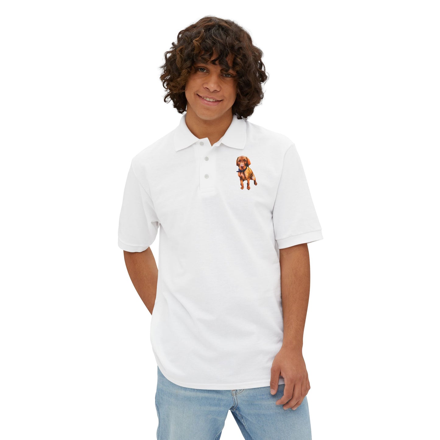 Hungarian Vizsla Puppy Piqué Polo Shirt