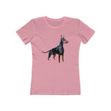 Stylish Doberman Graphic - Women's Slim Fit Ringspun Cotton Tee for Dog Lovers