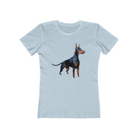 Stylish Doberman Graphic - Women's Slim Fit Ringspun Cotton Tee for Dog Lovers