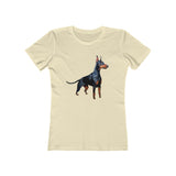 Stylish Doberman Graphic - Women's Slim Fit Ringspun Cotton Tee for Dog Lovers
