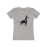 Stylish Doberman Graphic - Women's Slim Fit Ringspun Cotton Tee for Dog Lovers