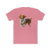 Nederlandse Kooikerhondje  Men's Fitted Cotton Crew Tee