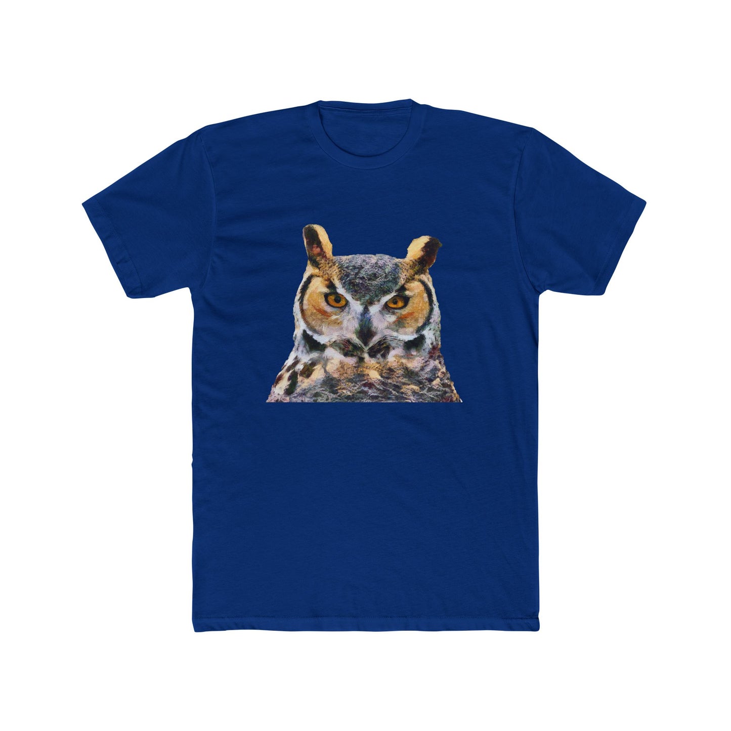 Great Horned Owl 'Hooty' Men's Fitted Cotton Crew Tee