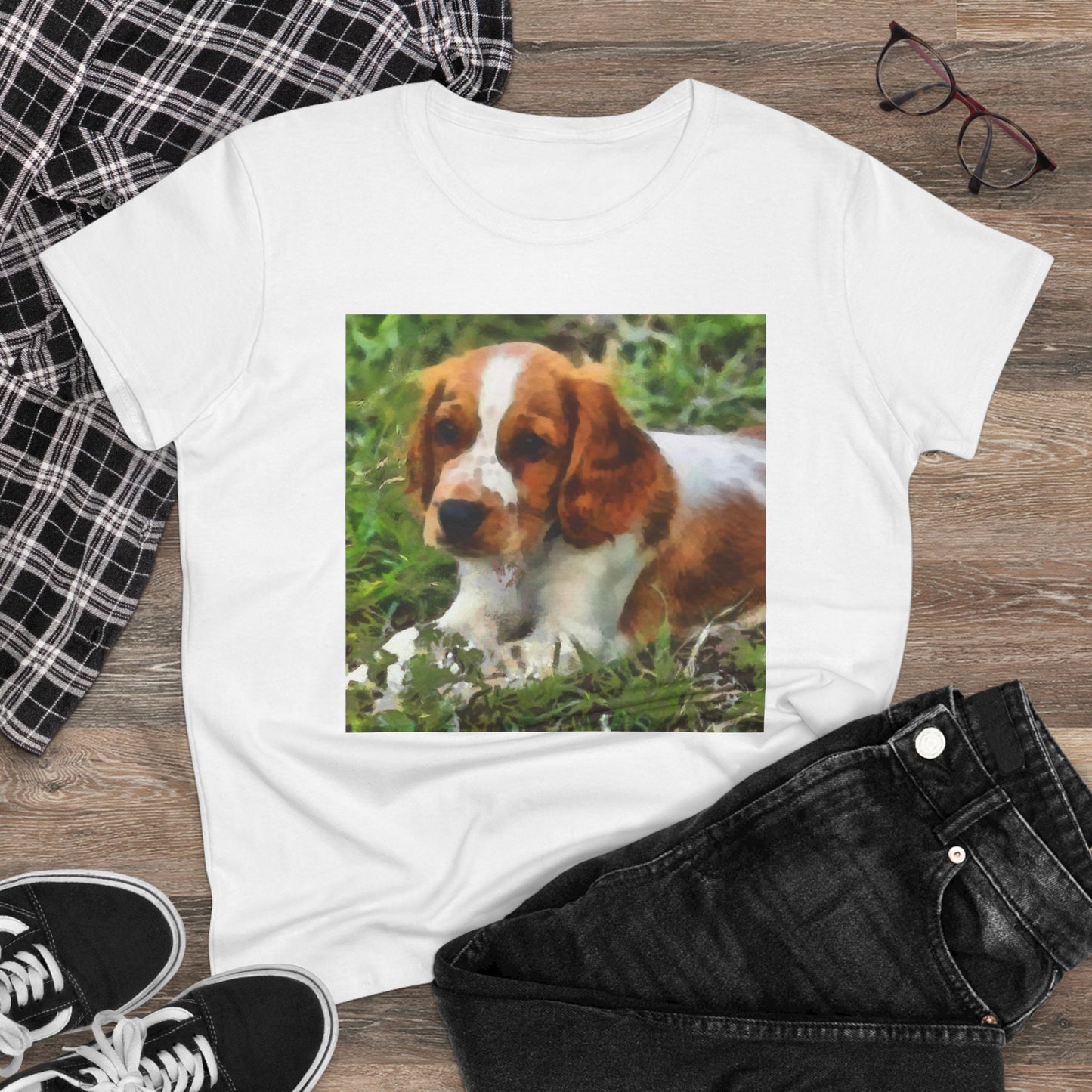 Welsh Springer Spaniel Women's Midweight Cotton Tee