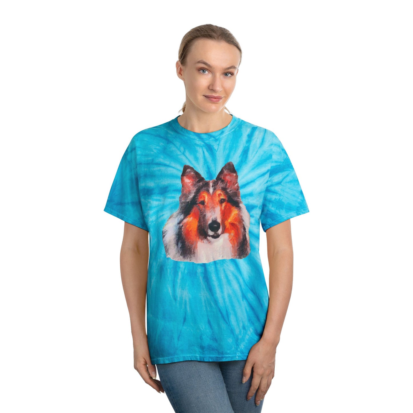 Collie - Rough Coated Unisex Tie-Dye Tee, Cyclone