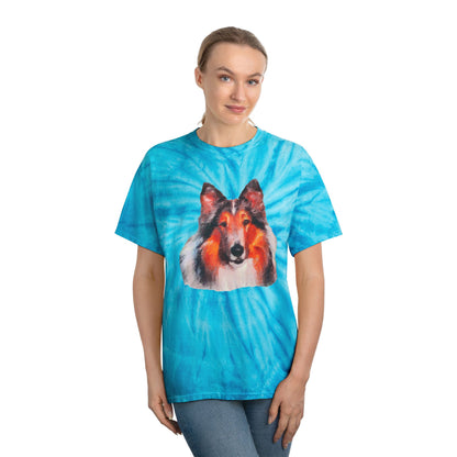 Collie - Rough Coated Unisex Tie-Dye Tee, Cyclone
