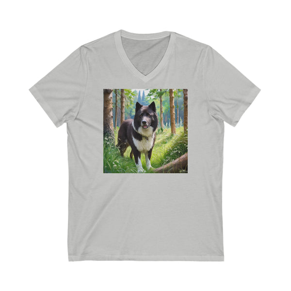 Elegance Embodied: Karelian Bear Dog V-Neck Tee