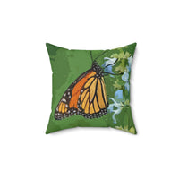 Monarch Butterfly Spun Polyester Throw Pillow