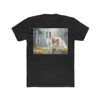 Borzoi 'Russian Wolfhound' Men's Fitted Cotton Crew Tee