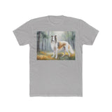 Borzoi 'Russian Wolfhound' Men's Fitted Cotton Crew Tee