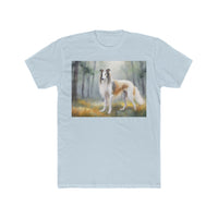 Borzoi 'Russian Wolfhound' Men's Fitted Cotton Crew Tee