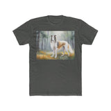 Borzoi 'Russian Wolfhound' Men's Fitted Cotton Crew Tee