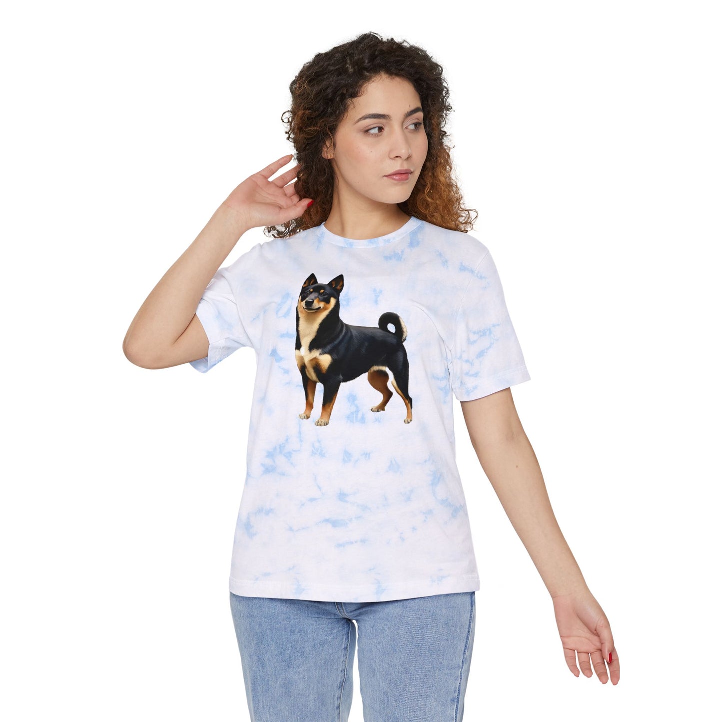 Black & Tan Shiba Inu Unisex Fashion Tie-Dyed T-Shirt