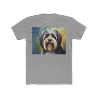 Tibetan Terrier Men's Fitted Cotton Crew Tee