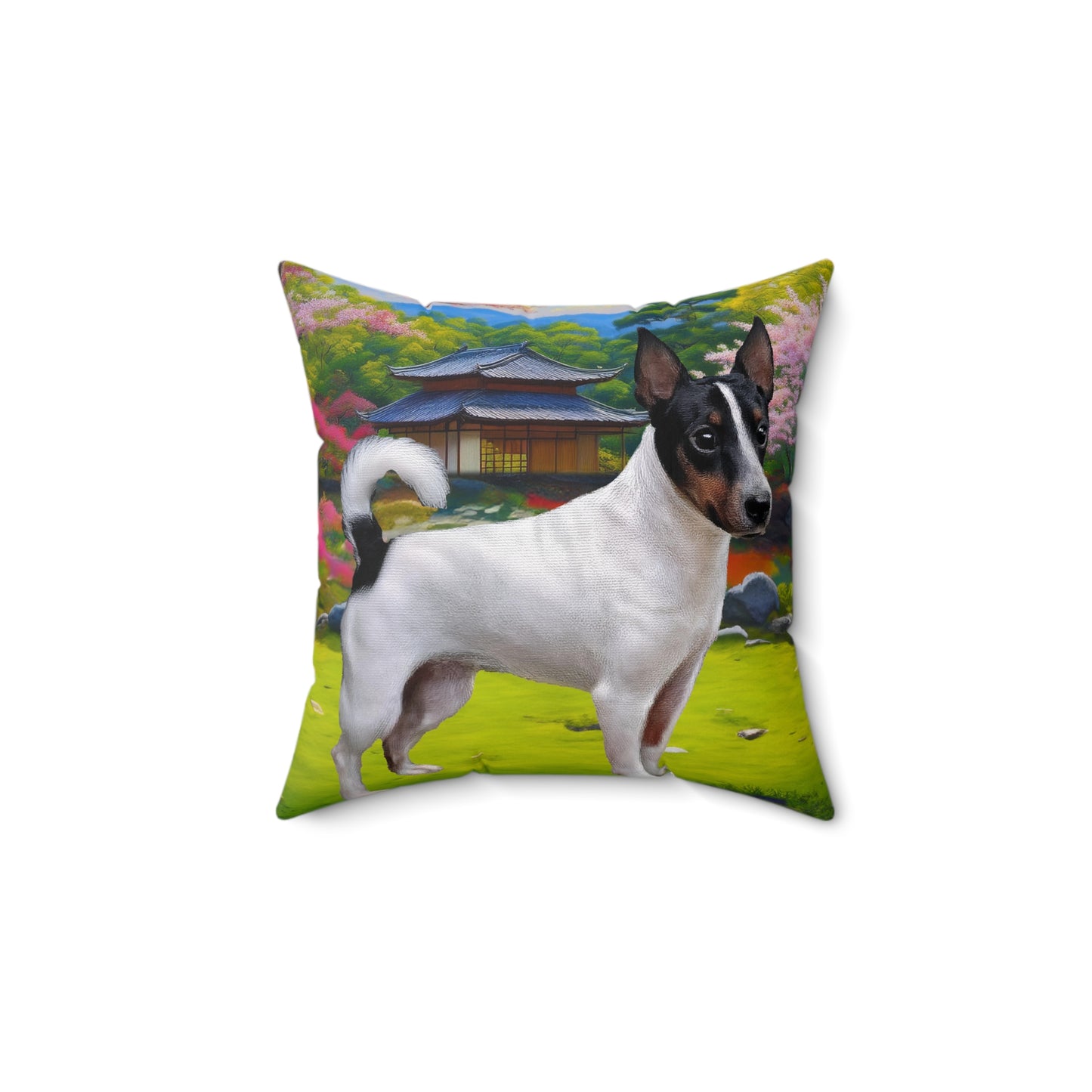 Japaneese Terrier  --  Adorable Dog-Themed Spun Polyester Square Pillow - Perfect for Pet Lovers!