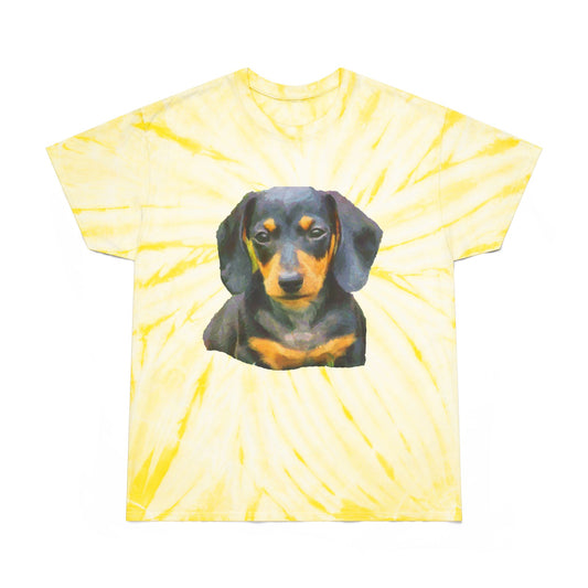 Dachshund 'Doxie 2' Unisex Cotton Tie-Dye Tee, Cyclone