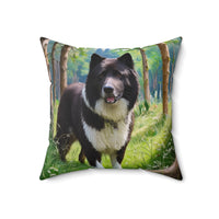 Karelian Bear Dog Artistic Elegance Spun Polyester Throw Pillow