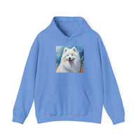 Cozy Samoyed  Unisex 50/50 Hooded Sweatshirt  | Perfect Gift for Dog Lovers