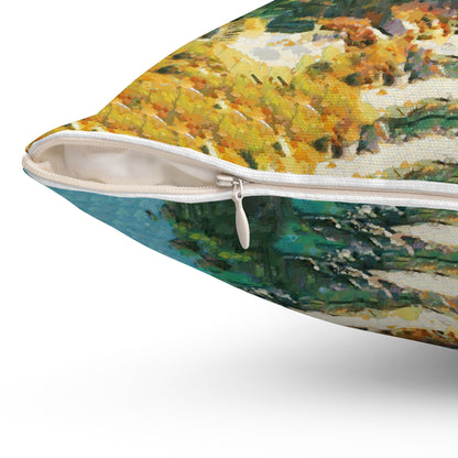 Hydra (Greece) Hillside , Spun Polyester Throw Pillow
