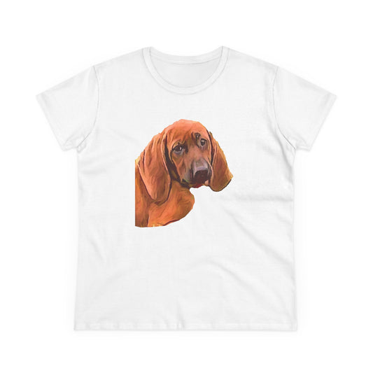 Redbone Coonhound Women's Midweight Cotton Tee