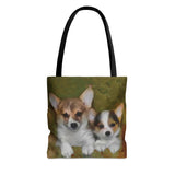 Exquisite Welsh Corgi 'Cousins' Artistic Painting Tote Bag