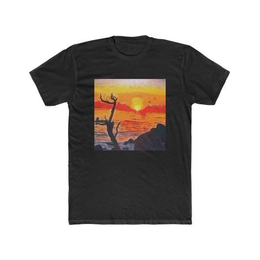 Big Sur Sunset at Pfeiffer Beach - --  Men's Fitted Cotton Crew Tee