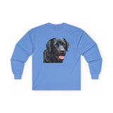 Black Labrador Retriever 'Rizzo' Unisex Cotton Long Sleeve Tee