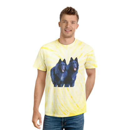 Belgian Shepherds  --  Unisex Cotton Tie-Dye Tee, Cyclone