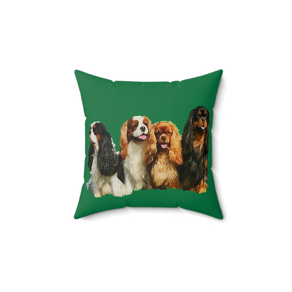 King Charles Spaniels 'Cavalier Club'  -  Spun Polyester Throw Pillow