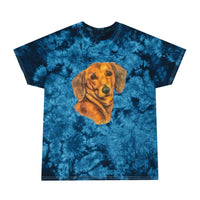 Dachshund 'Doxie 1' Unisex Cotton Tie-Dye Tee, Crystal