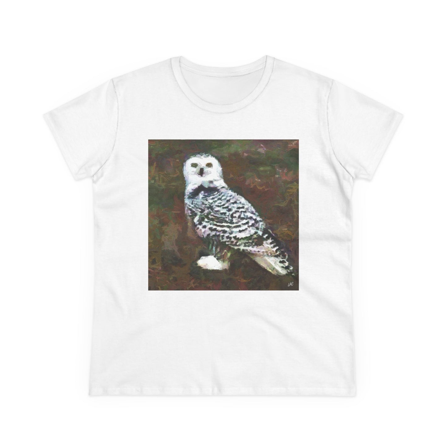 Snowy White Owl Women's Midweight Cotton Tee
