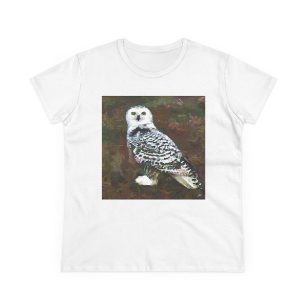 Snowy White Owl Women's Midweight Cotton Tee