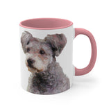 Watercolor Hungarian Pumi Dog Accent Mug — Cute Small Dog Portrait 11oz