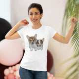 Welsh Corgi 'Cousins' Women's Slim Fit Triblend Tee