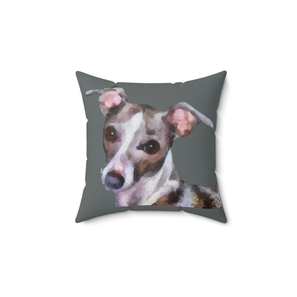 Italian Greyhound 'Lilly'  -  Spun Polyester Throw Pillow