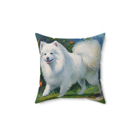 Japanese Spitz Spun Polyester Throw Pillow