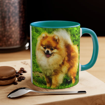 Pomeranian 'Pom Pom' Accent Coffee Mug, 11oz