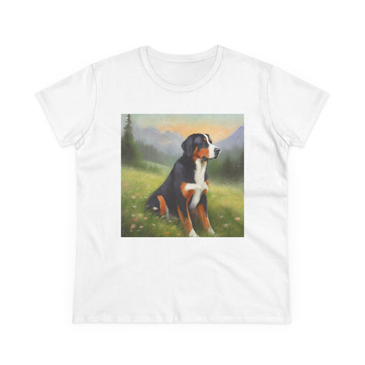 Greater Swiss Mountain Dog Women's Midweight Cotton Tee