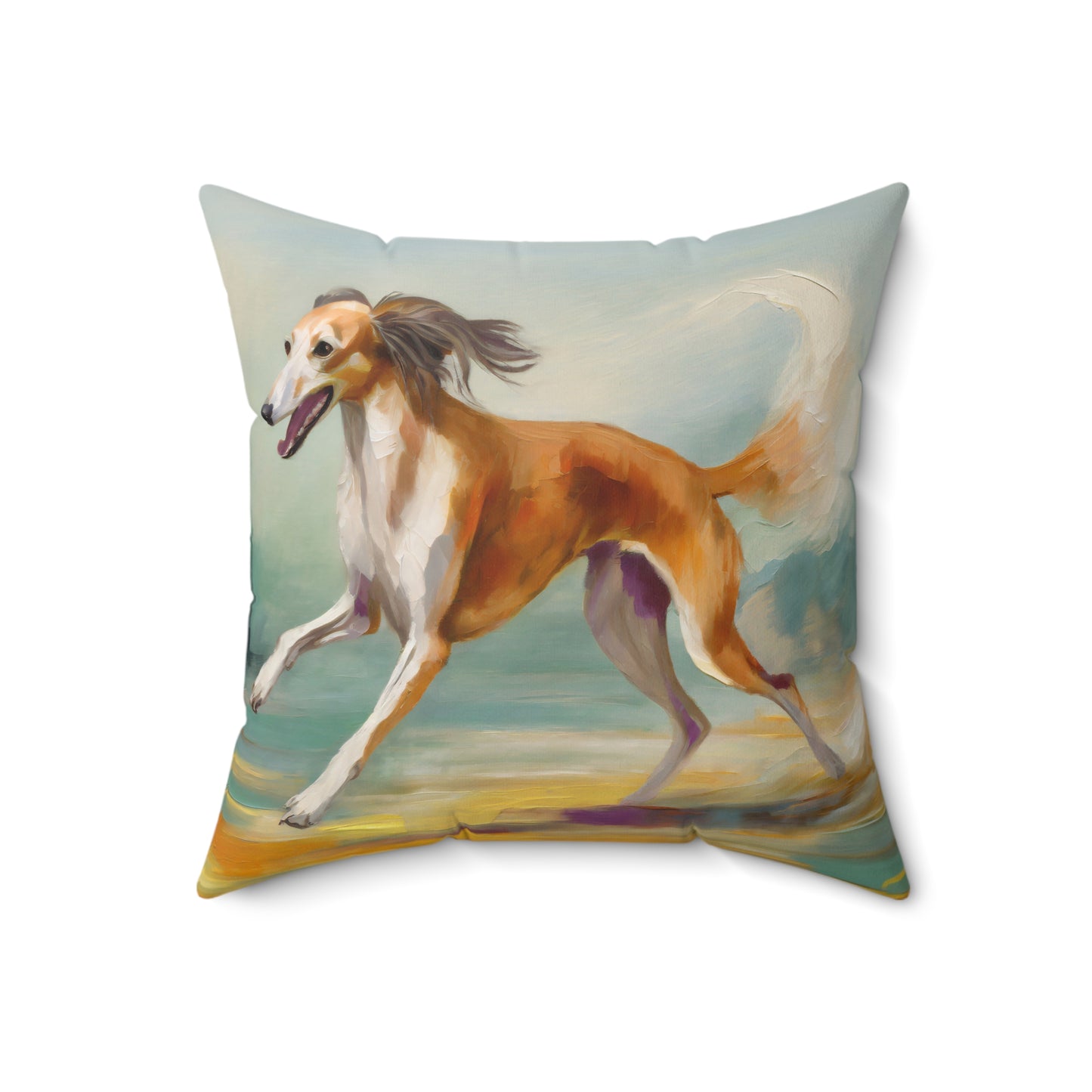 Saluki Spun Polyester Throw Pillow