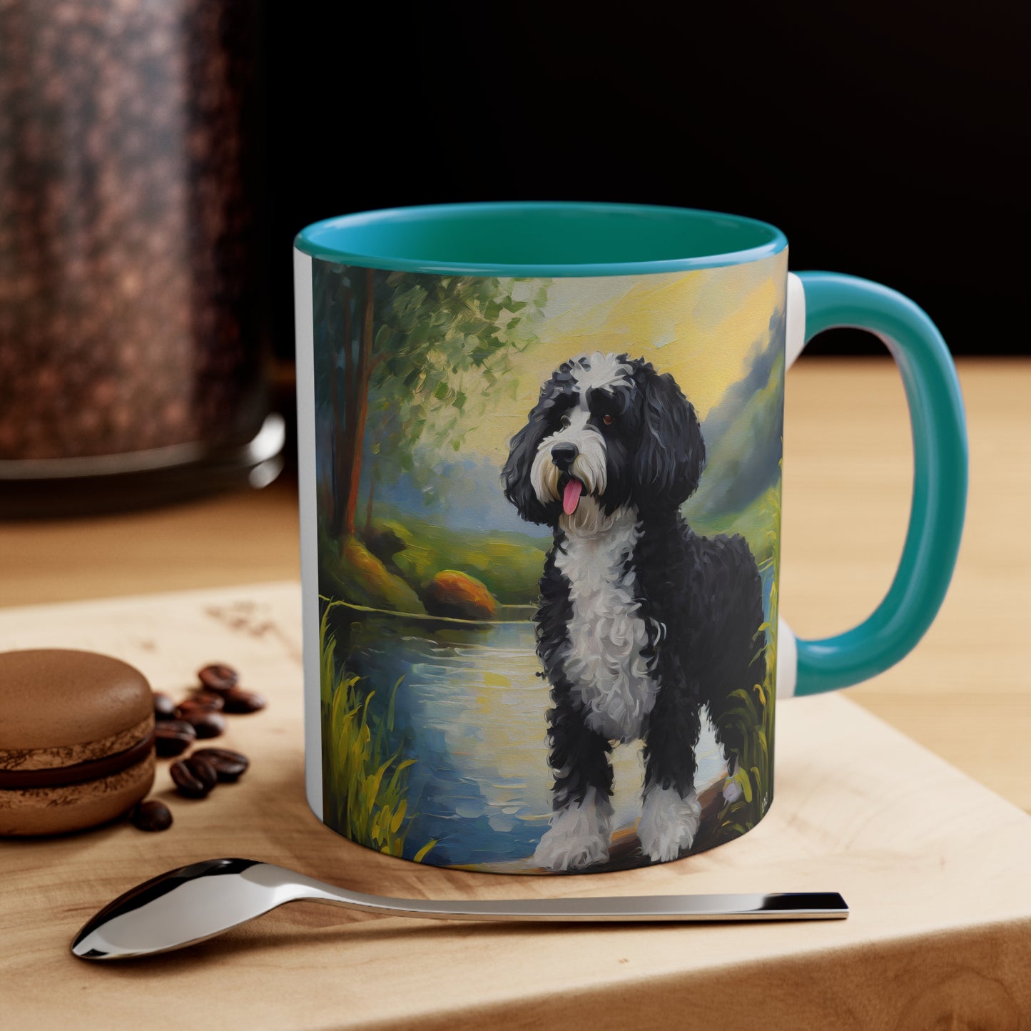 Cheerful Portuguese Water Dog Ceramic Mug