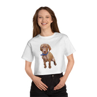 Hungarian Vizsla 'Augie' Women's Cropped Cotton T-Shirt