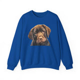 Chocolate Labrador Retriever Puppy Unisex 50/50 Crewneck Sweatshirt