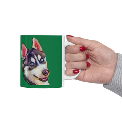 Siberian Husky 'Iditarod' Ceramic Mug 11oz