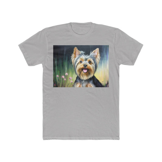 Yorkie #3 --  Men's Fitted Cotton Crew Tee