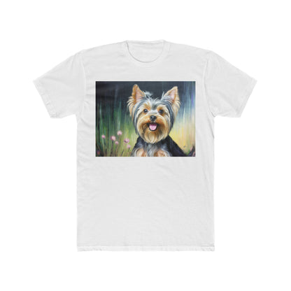 Yorkie #3 --  Men's Fitted Cotton Crew Tee